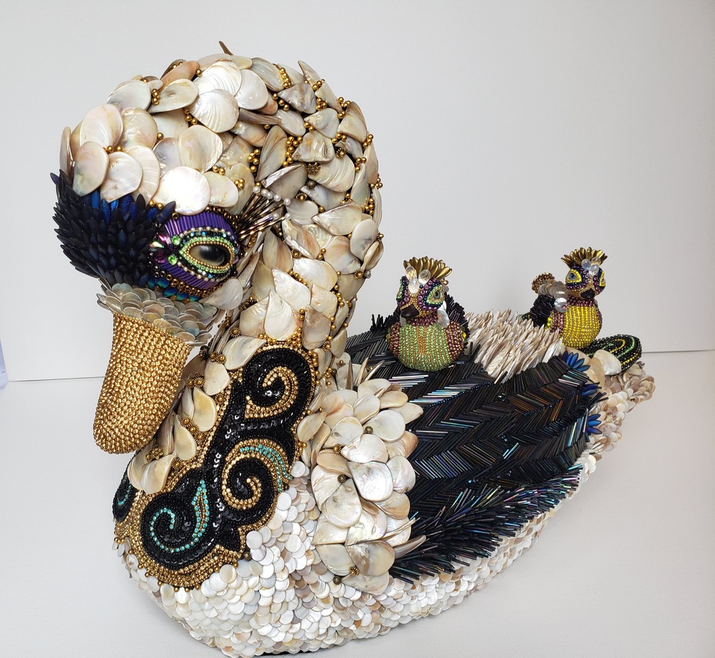 Beaded swan